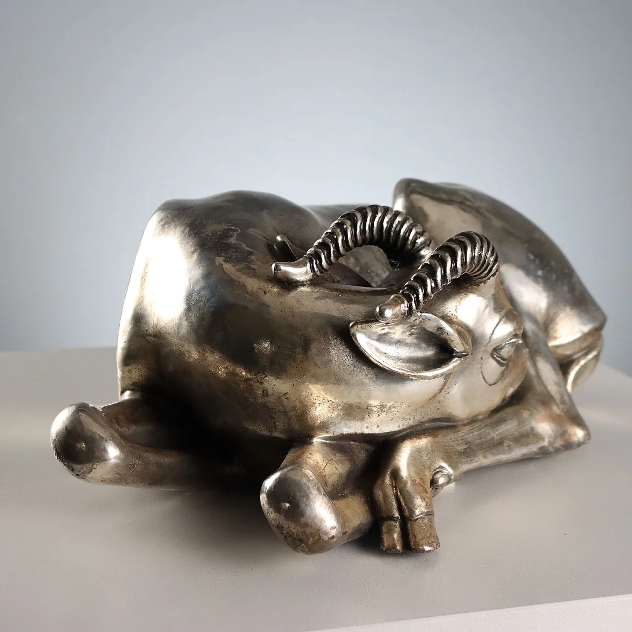 925 silver plated antelope sculpture F.lli Raddi Florence,20th century 6