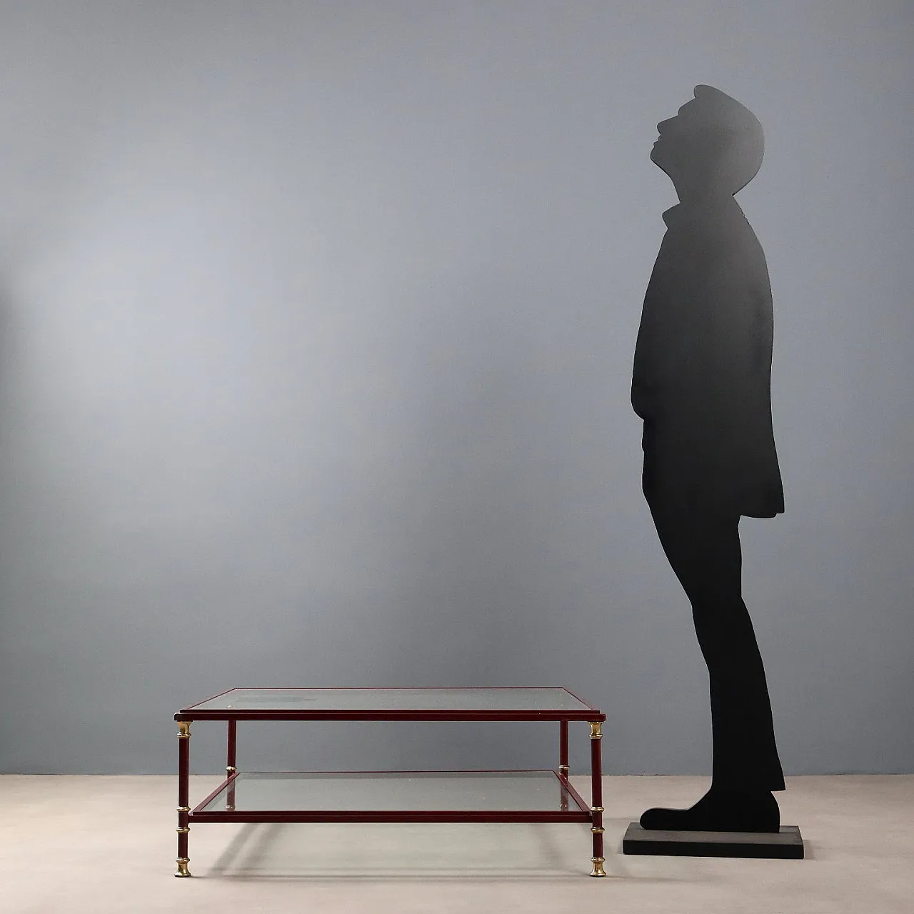 Center table in metal and glass, 20th century 3