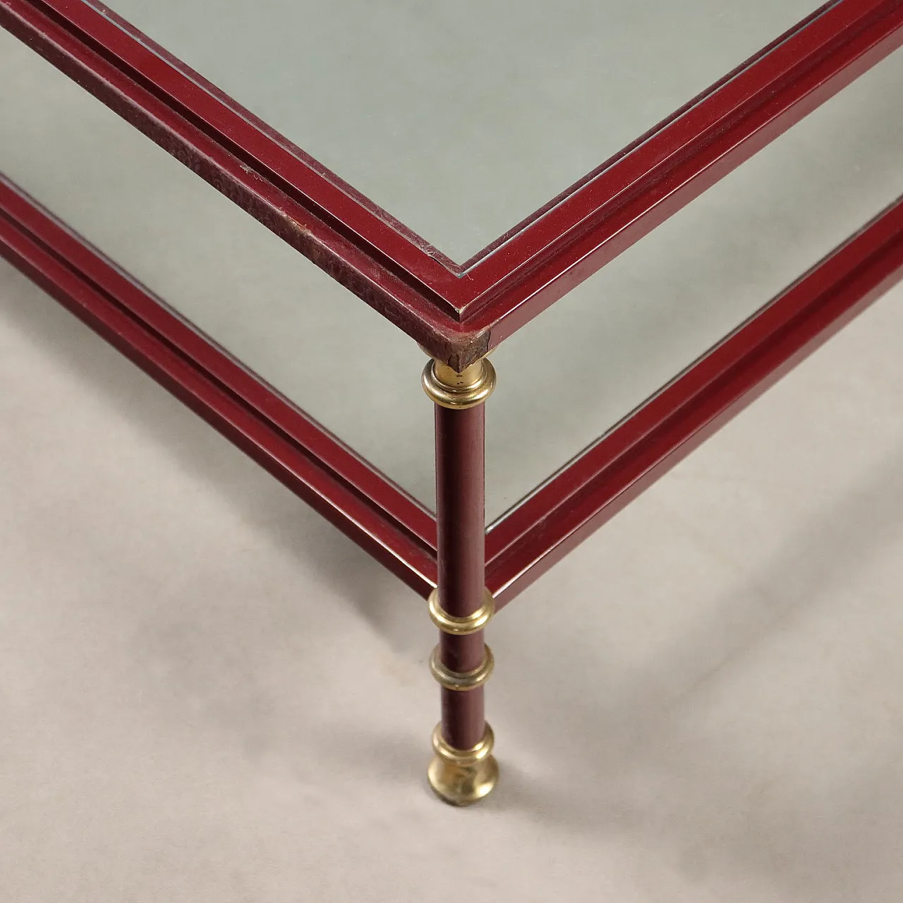 Center table in metal and glass, 20th century 4