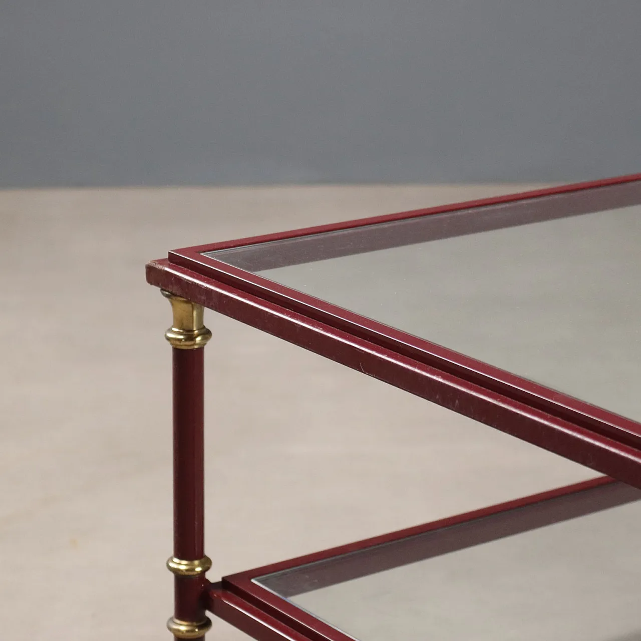 Center table in metal and glass, 20th century 5