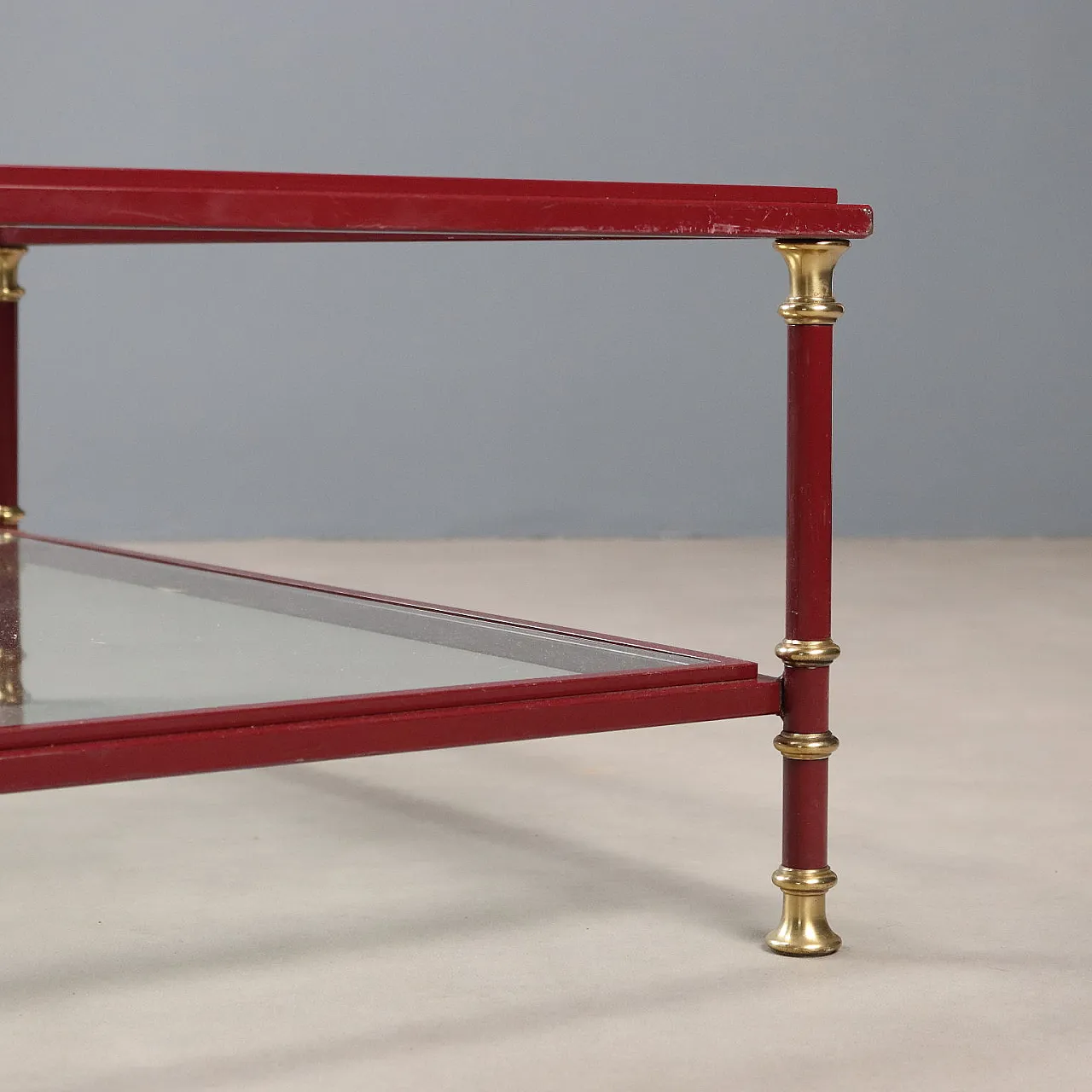 Center table in metal and glass, 20th century 6