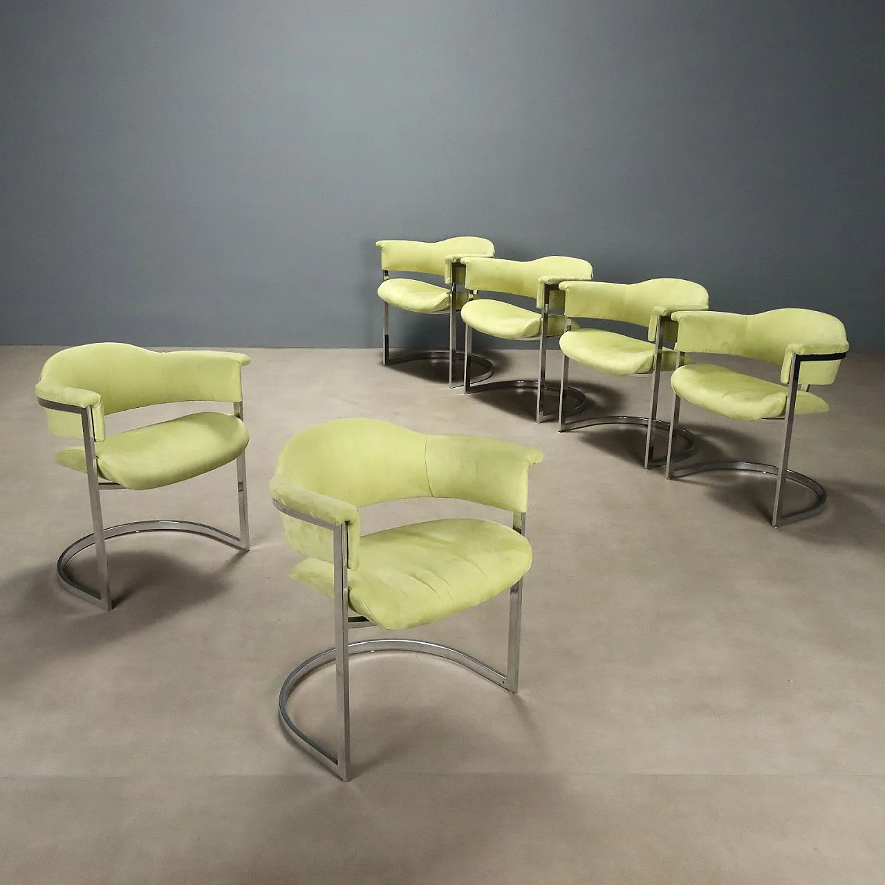 6 Saporiti chairs, 1970s 1