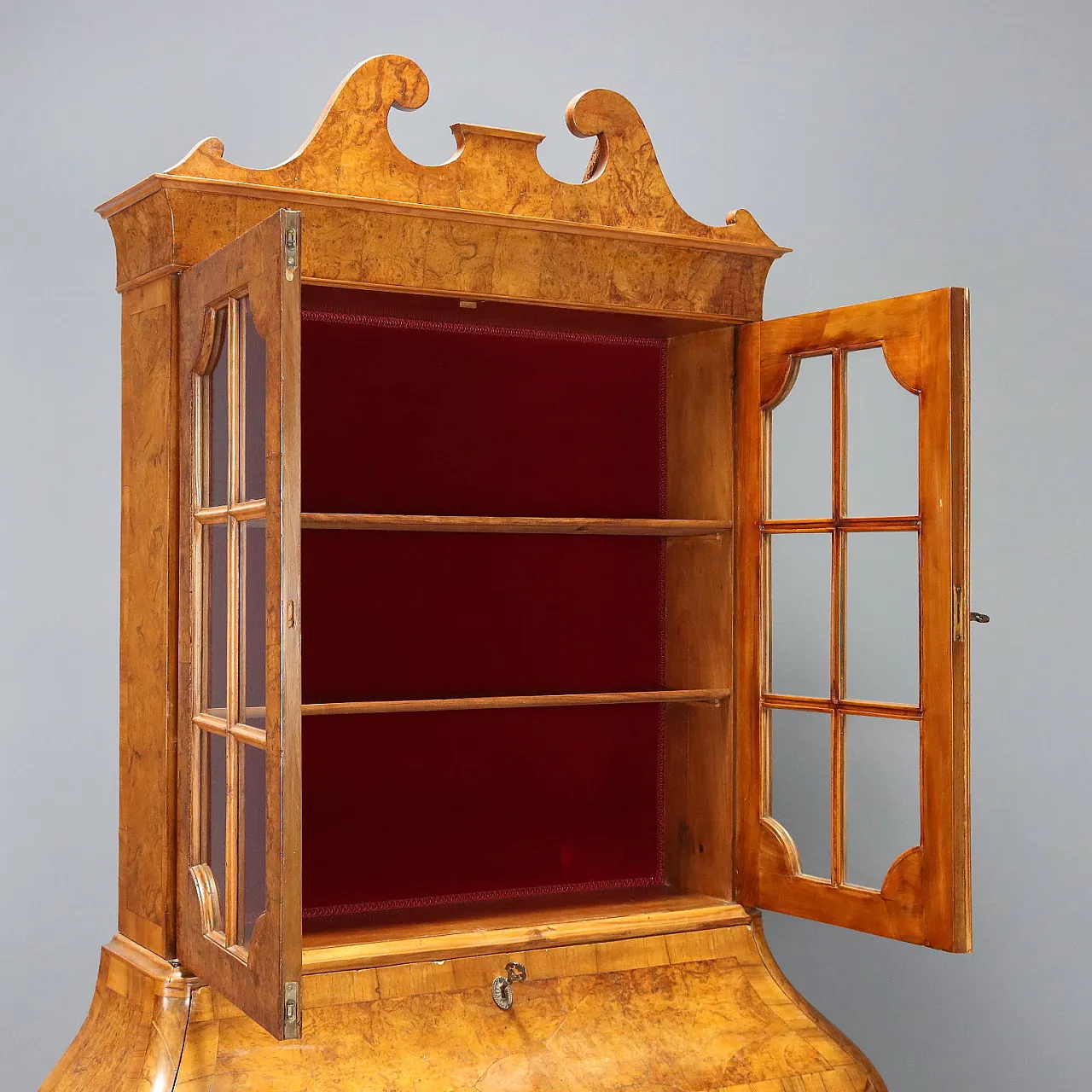 Trumeau in walnut and walnut burl, 20th century 4