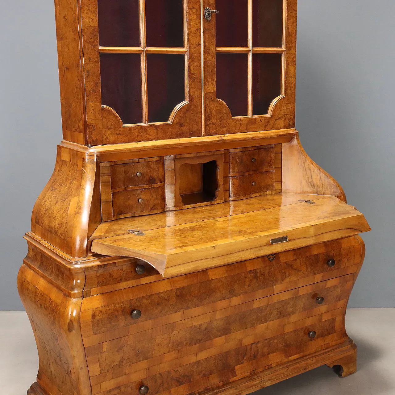 Trumeau in walnut and walnut burl, 20th century 6