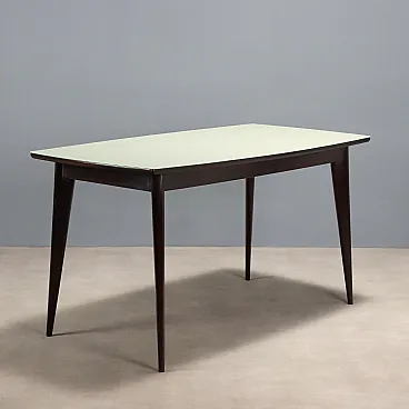 Table in wood and glass, mid-20th century