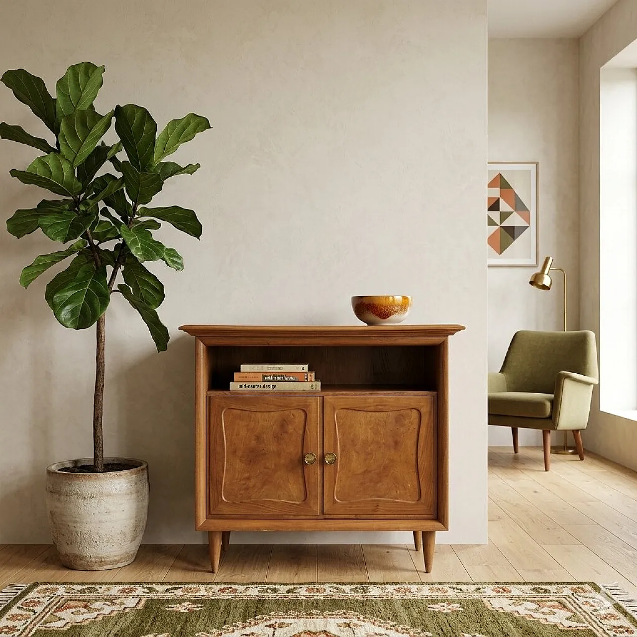 Small walnut cabinet, 1950s 2