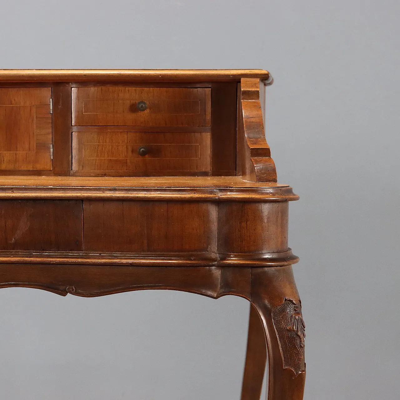 Baroque style writing desk in walnut, 20th century 7