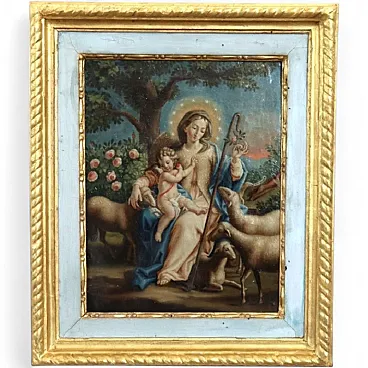 Dipinto religioso olio su tela, al retro firma Raphael Fogliardi 1795