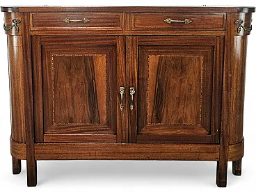 Credenza Liberty inizio '900 con decorazioni in ottone