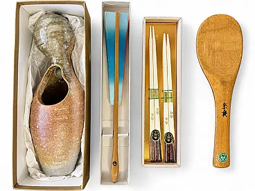 Set of original Japanese tableware and decorative objects