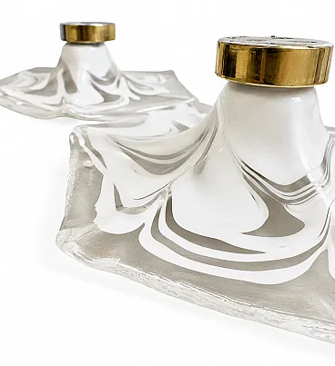 Pair of La Murrina ceiling/wall lamps in Murano artistic glass