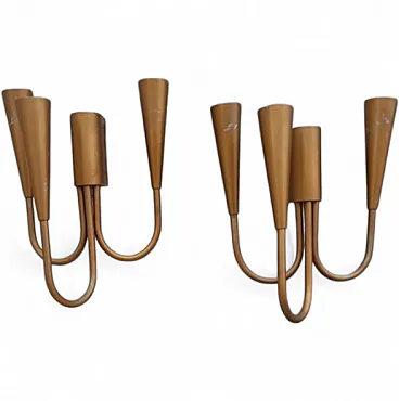Pair of original sheet metal wall sconces by Ugo Pollice from 1938