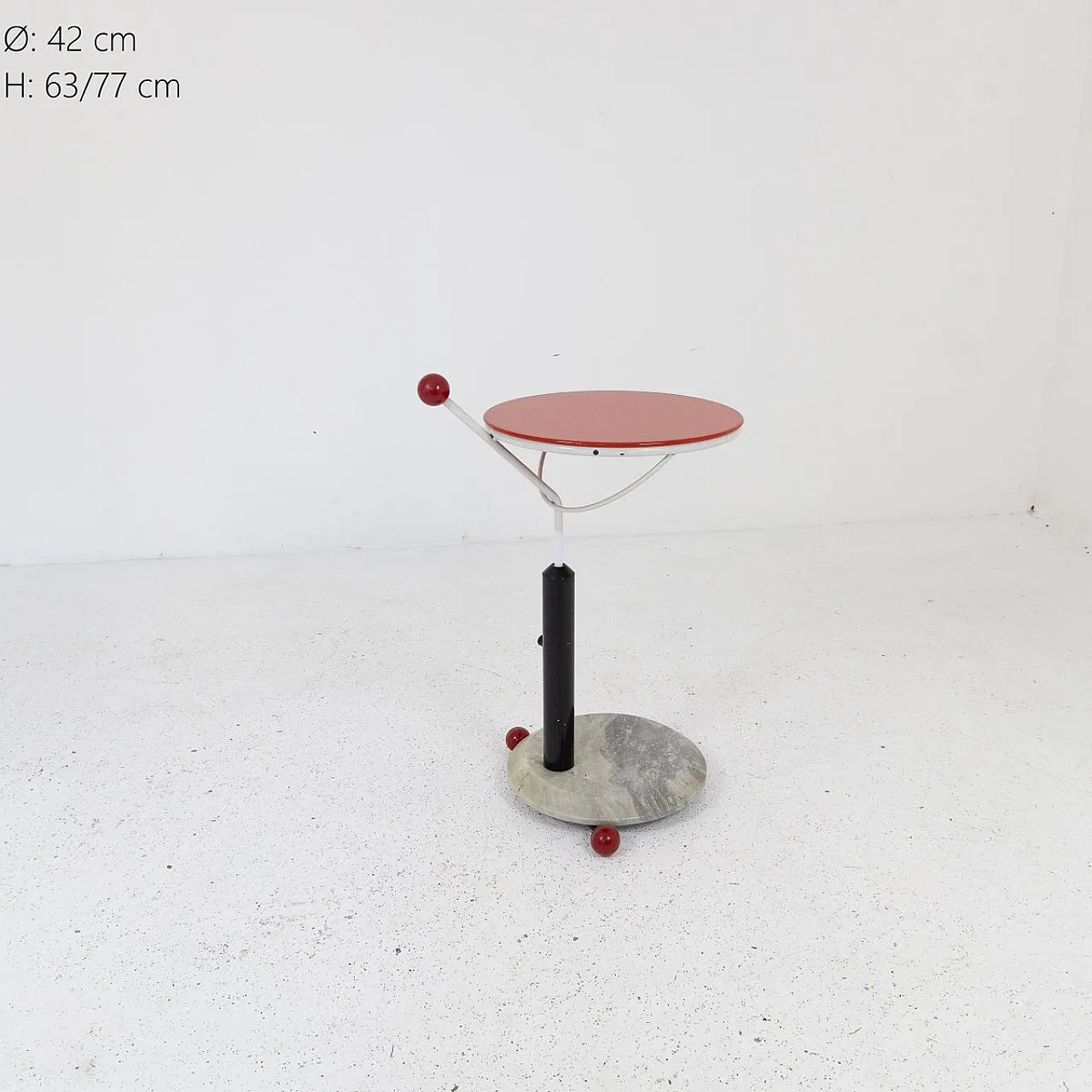 Metal and marble coffee table with wheels, 1970s 1