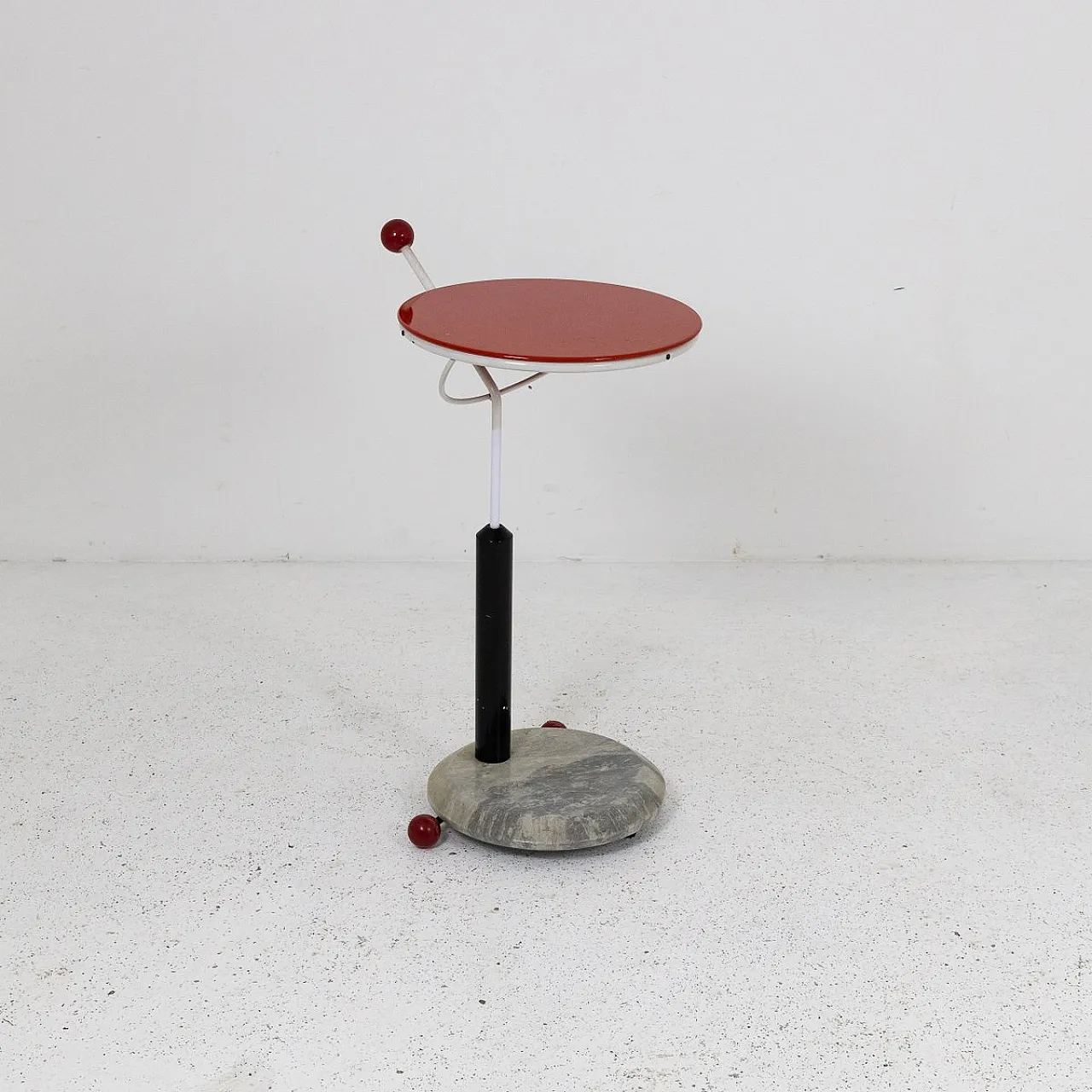 Metal and marble coffee table with wheels, 1970s 2