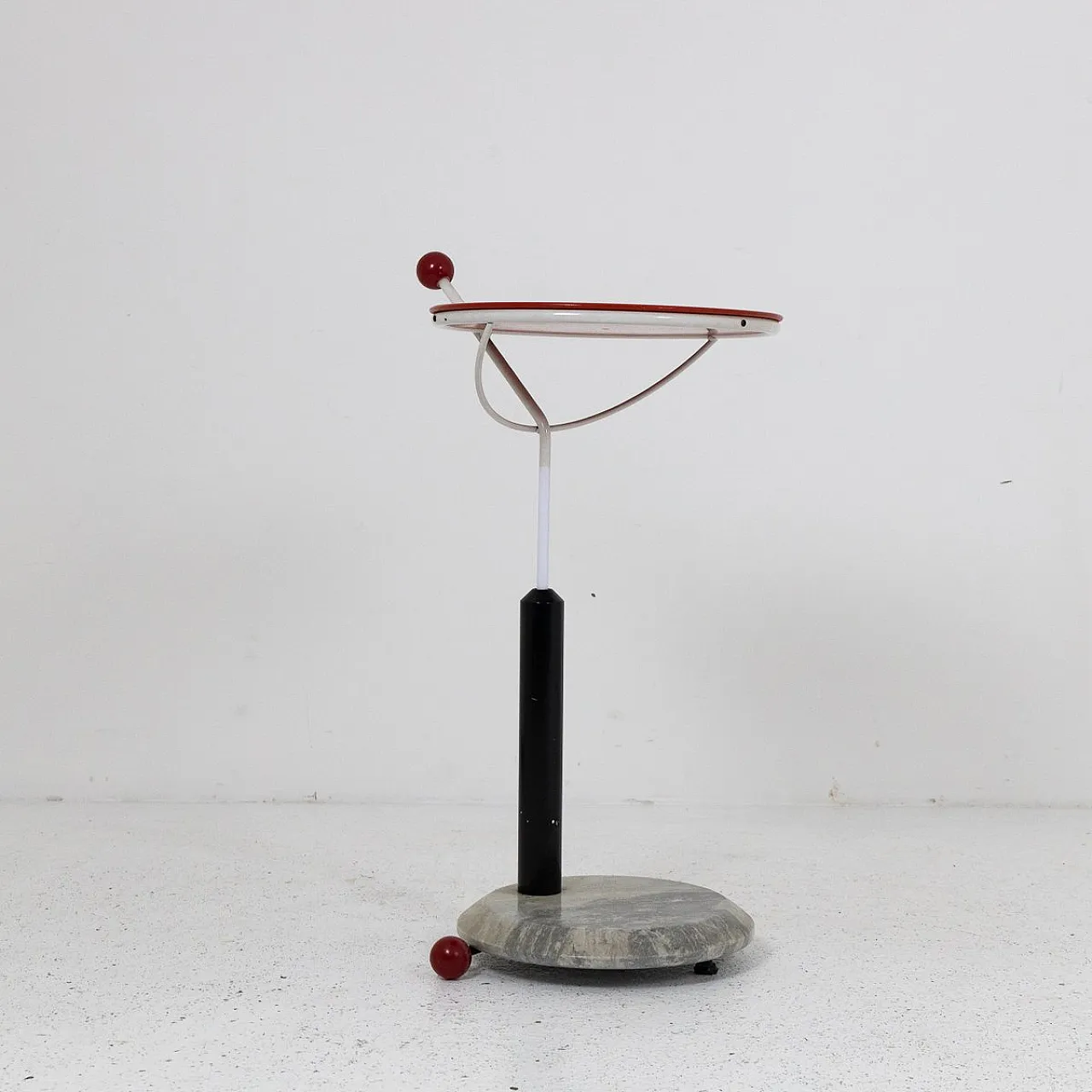 Metal and marble coffee table with wheels, 1970s 3