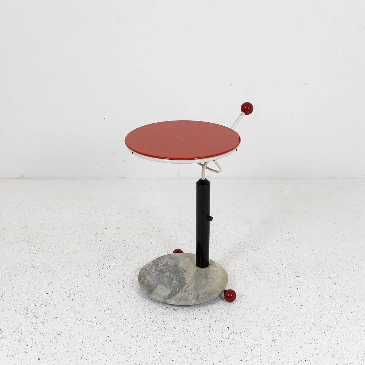 Metal and marble coffee table with wheels, 1970s 4
