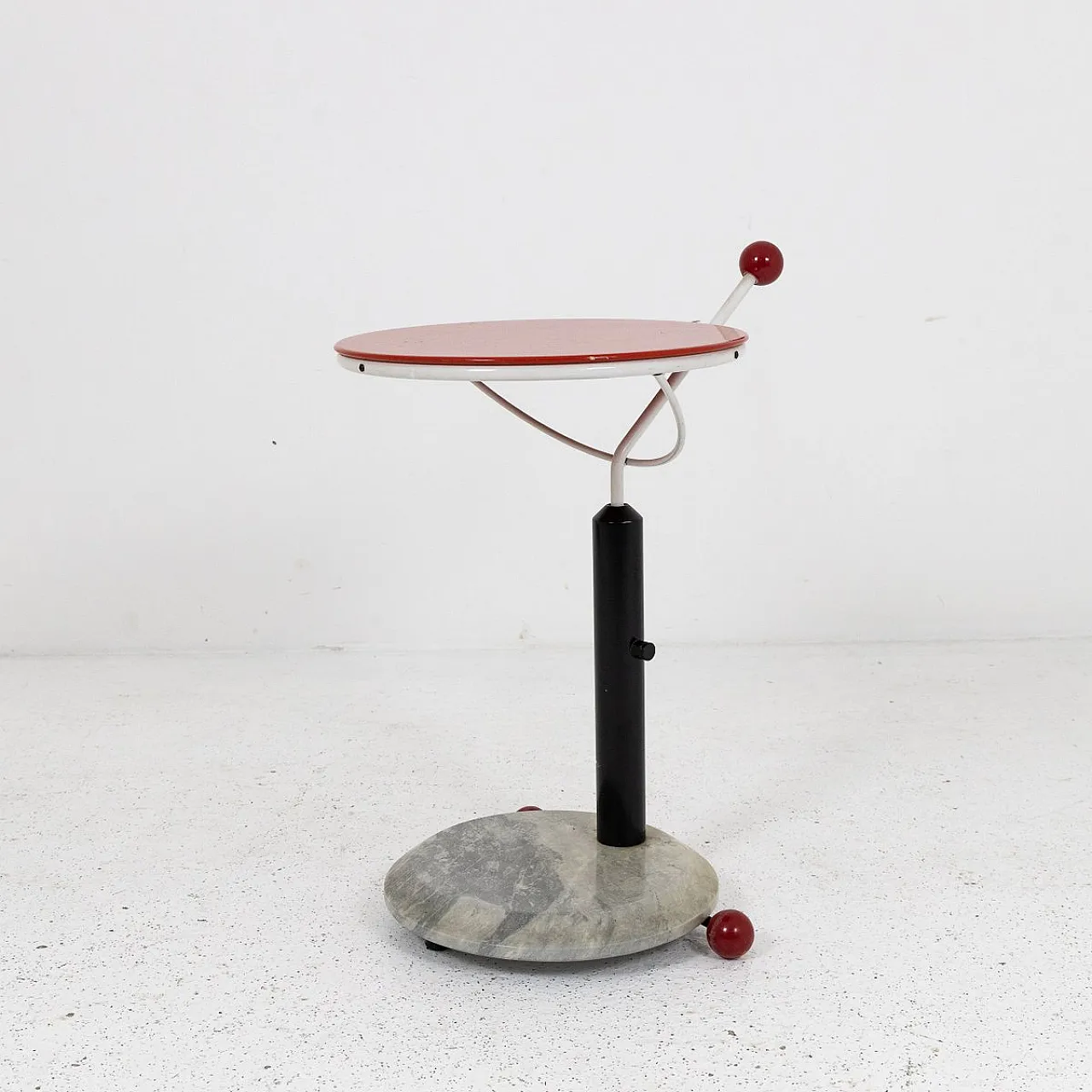 Metal and marble coffee table with wheels, 1970s 5