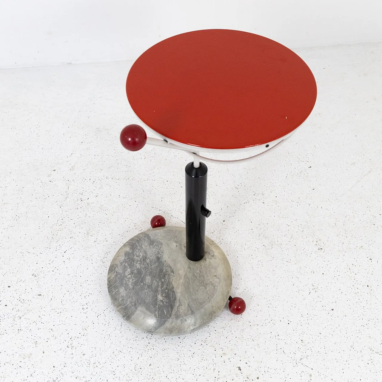 Metal and marble coffee table with wheels, 1970s 6