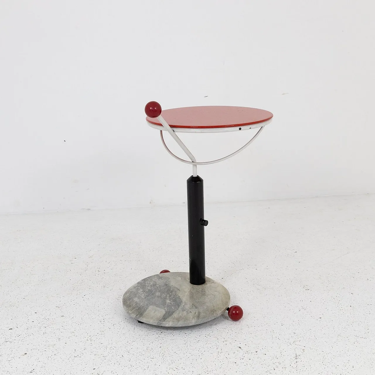 Metal and marble coffee table with wheels, 1970s 7