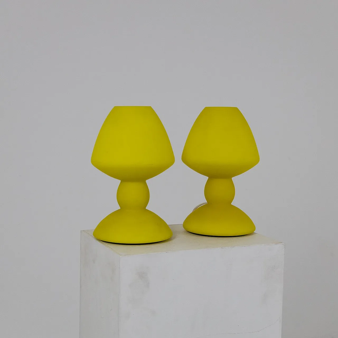 Pair of glass lamps, 1980s 1