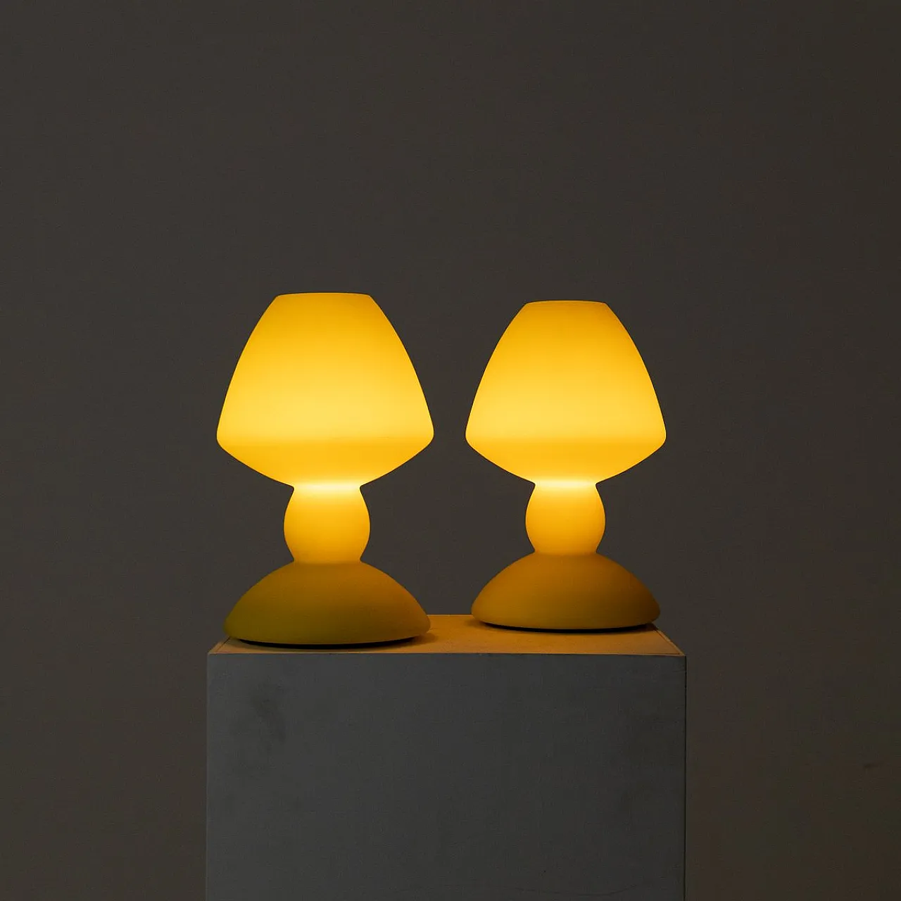 Pair of glass lamps, 1980s 7