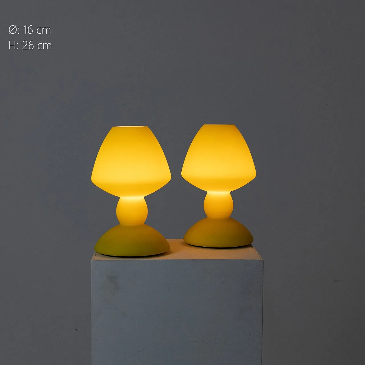 Pair of glass lamps, 1980s 9