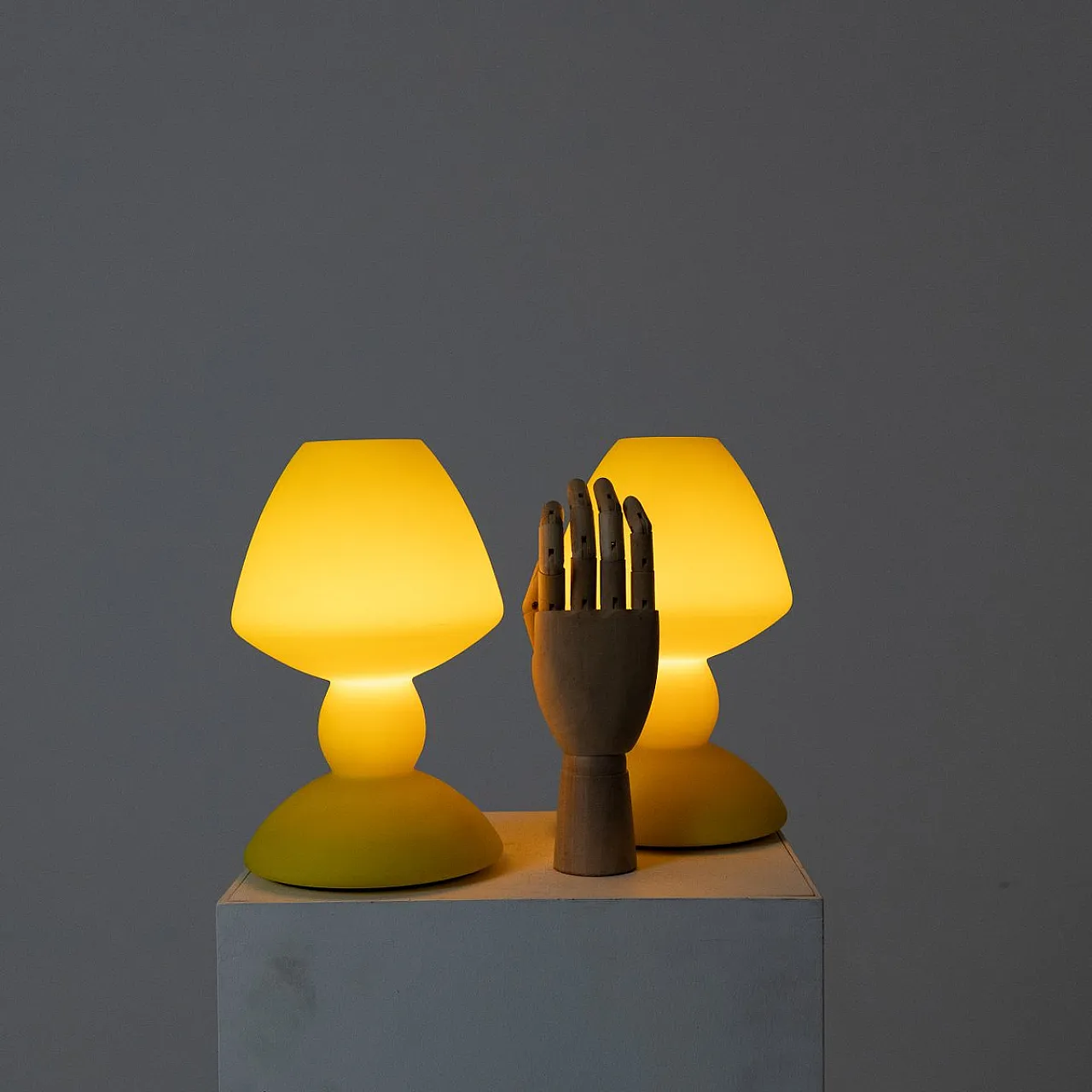 Pair of glass lamps, 1980s 10