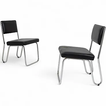 Pair of rationalist armchairs, 1950s