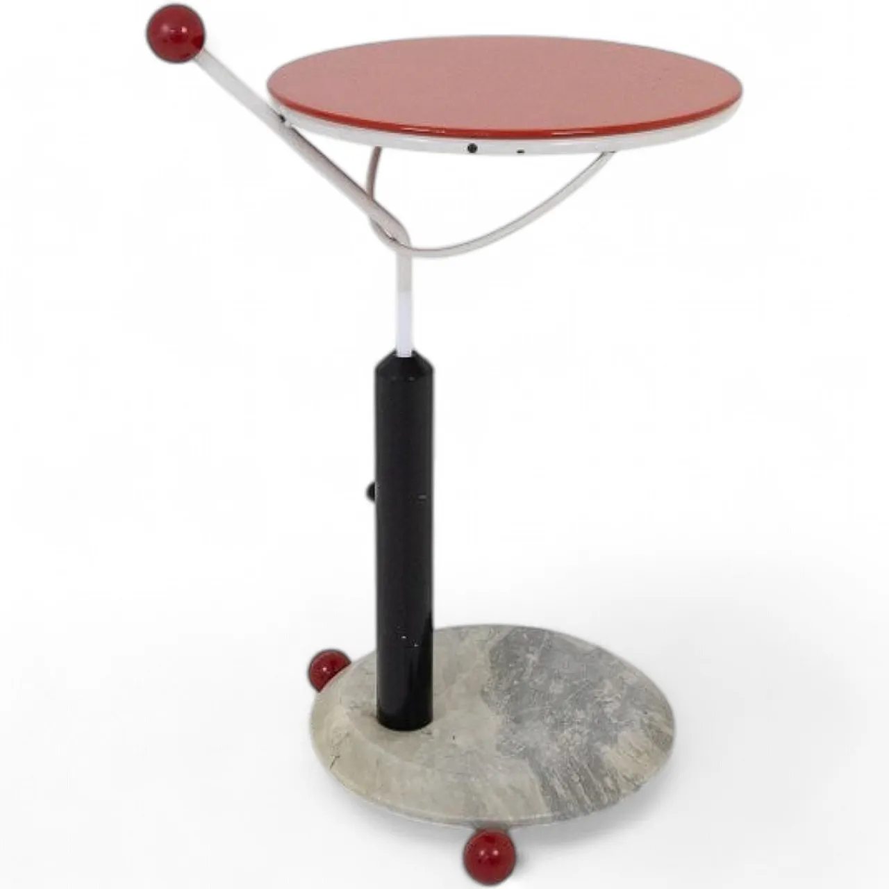 Metal and marble coffee table with wheels, 1970s 11