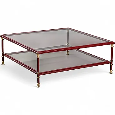 Center table in metal and glass, 20th century