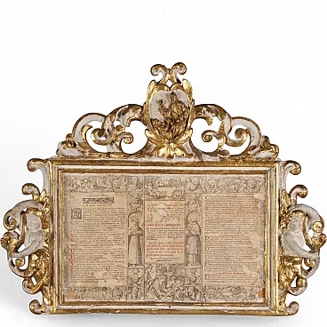 Cartagloria in carved, lacquered and gilded wood, 18th century