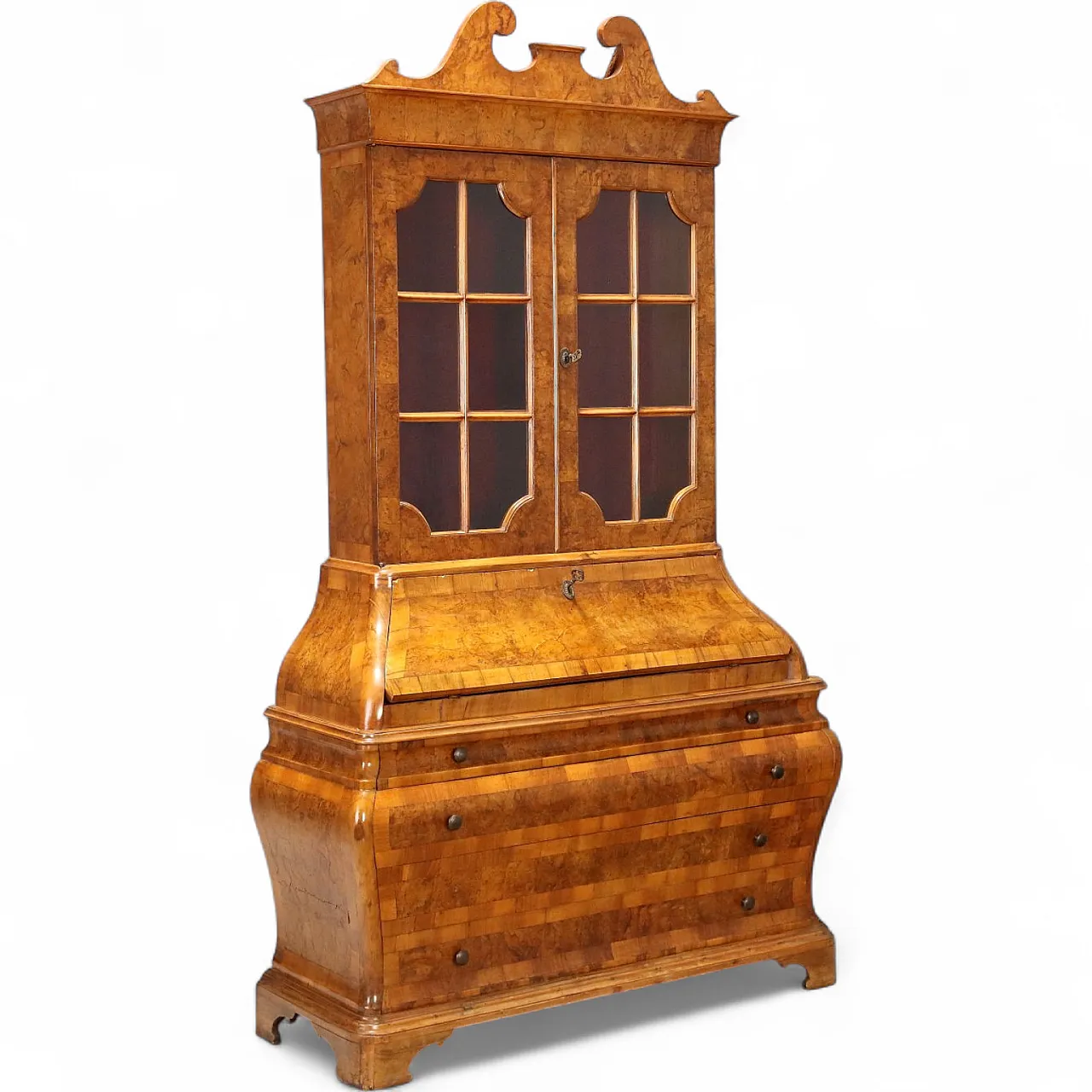 Trumeau in walnut and walnut burl, 20th century 11