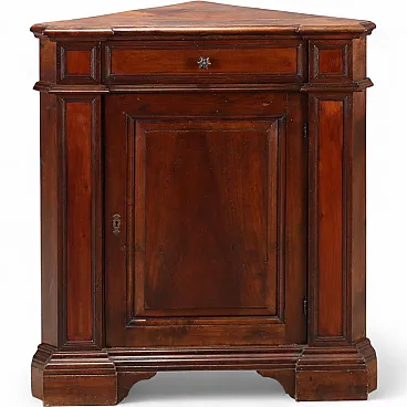 Baroque style corner unit in walnut, 20th century