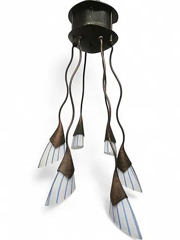 Lampadario a sei luci di Lamp International, anni '90