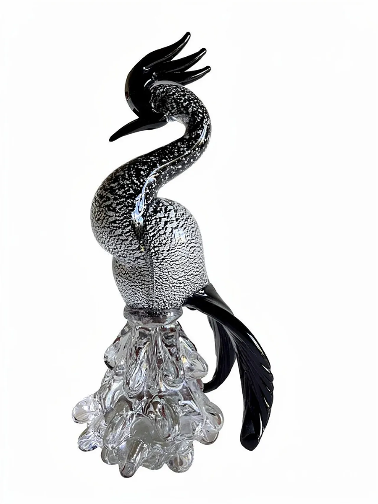 Scultura airone in vetro di Murano, anni '60 1