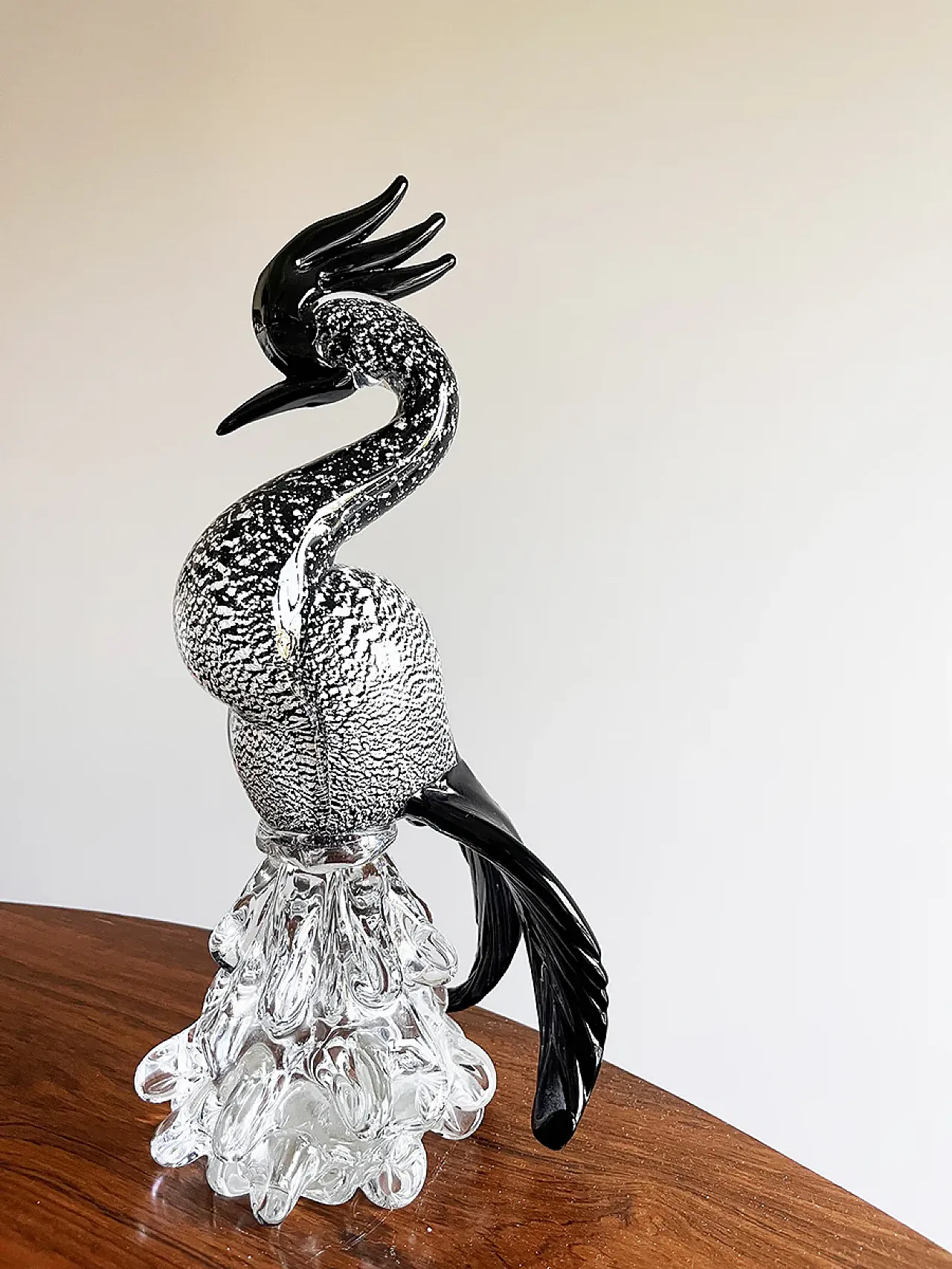 Scultura airone in vetro di Murano, anni '60 2