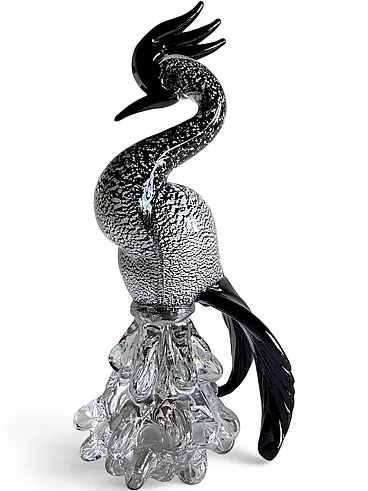 Scultura airone in vetro di Murano, anni '60