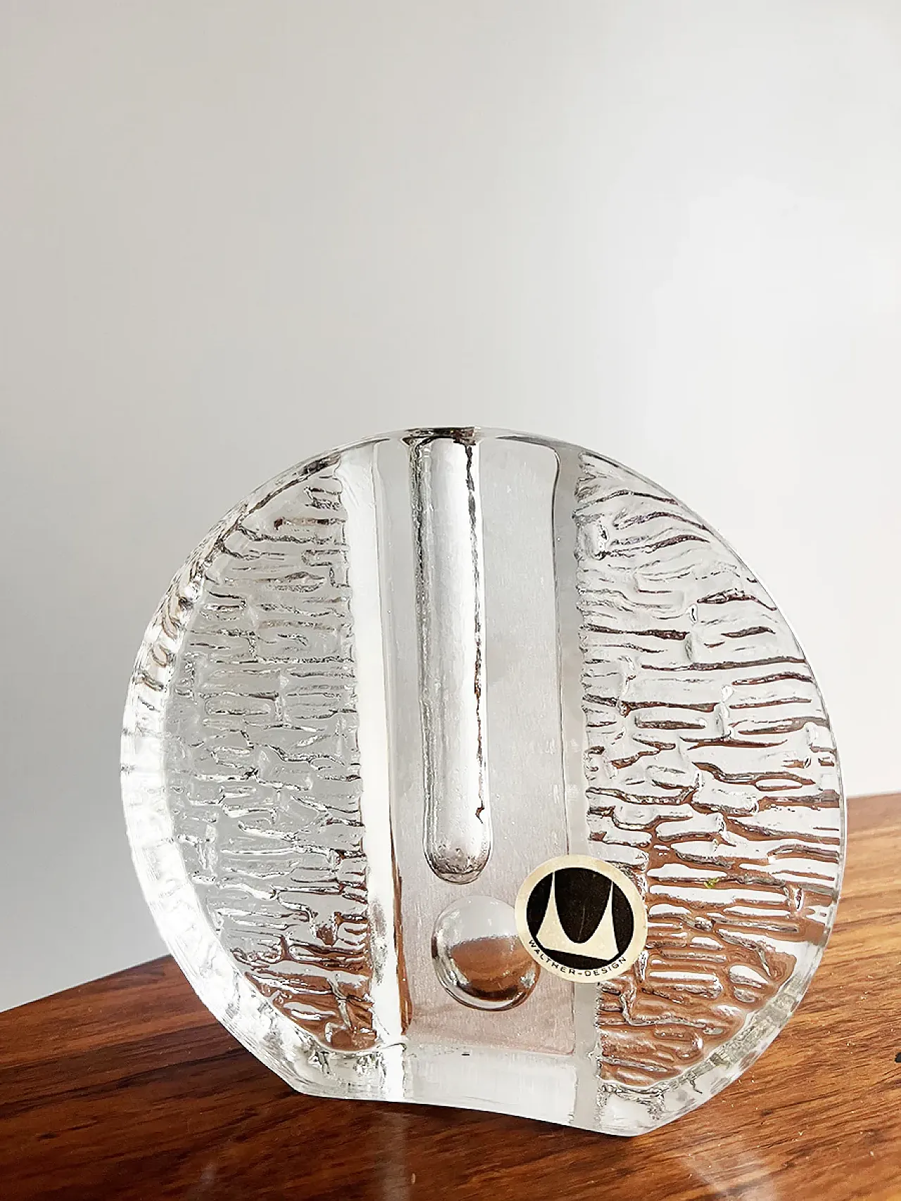 Vaso Walther Glass Bullseye di Heiner Düsterhaus, anni '70 1
