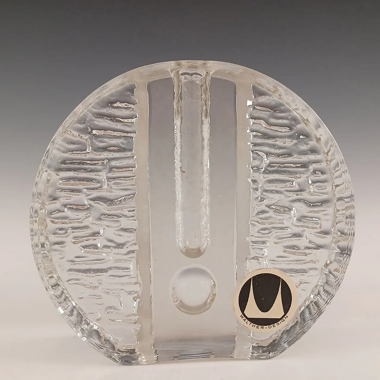 Vaso Walther Glass Bullseye di Heiner Düsterhaus, anni '70 2