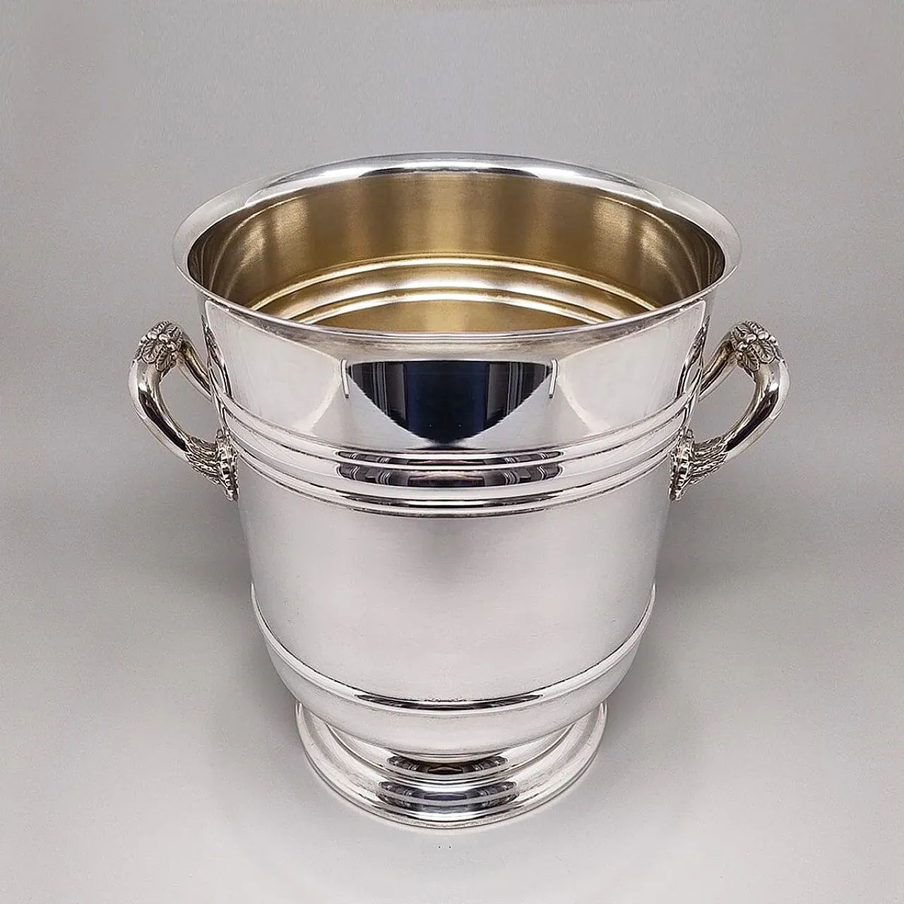 Christofle silver-plated Sully champagne & ice bucket, 1950s 2