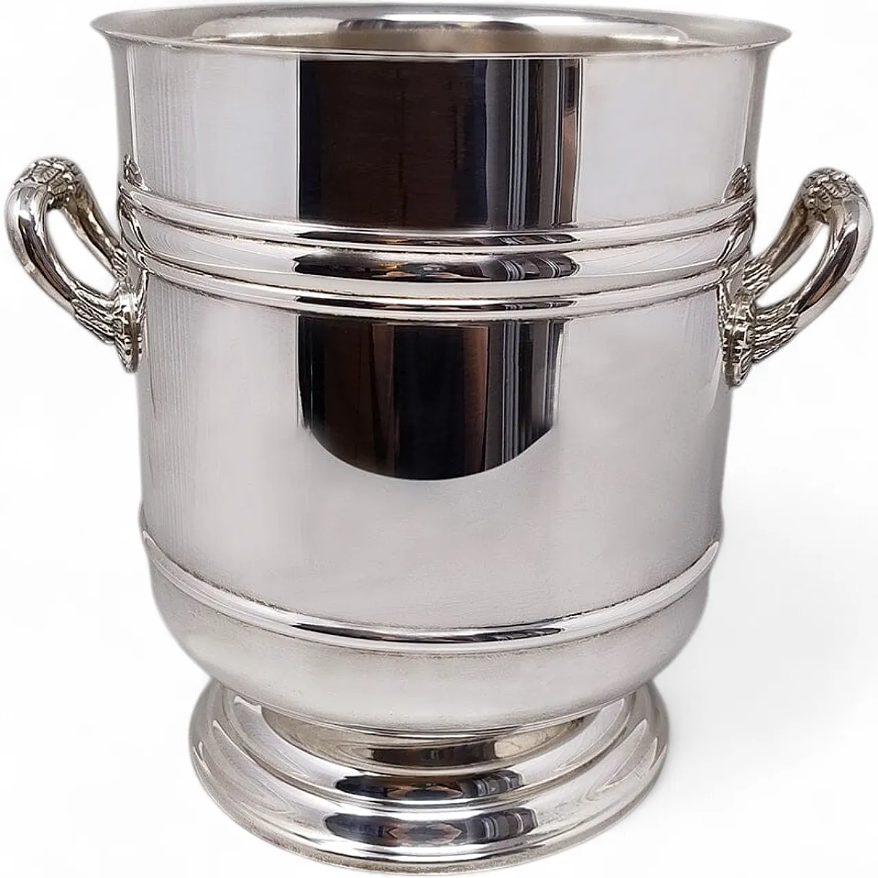 Christofle silver-plated Sully champagne & ice bucket, 1950s 8
