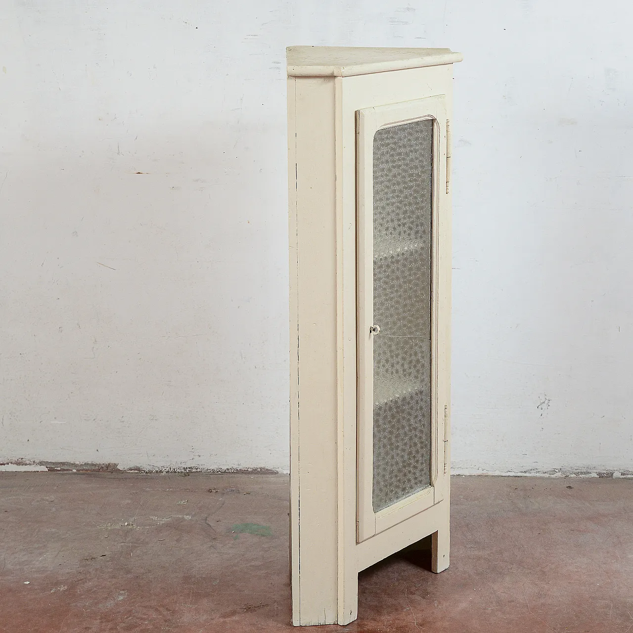 Angoliera vetrina in legno e vetro, '900 2