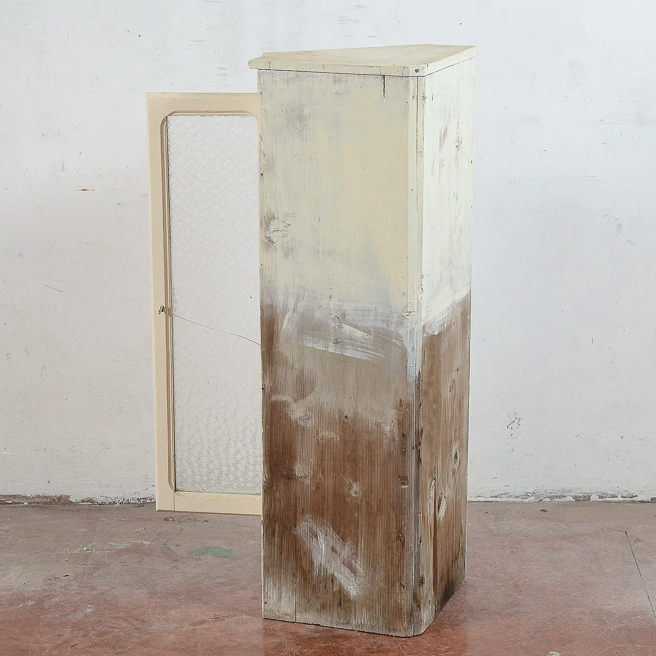 Angoliera vetrina in legno e vetro, '900 5