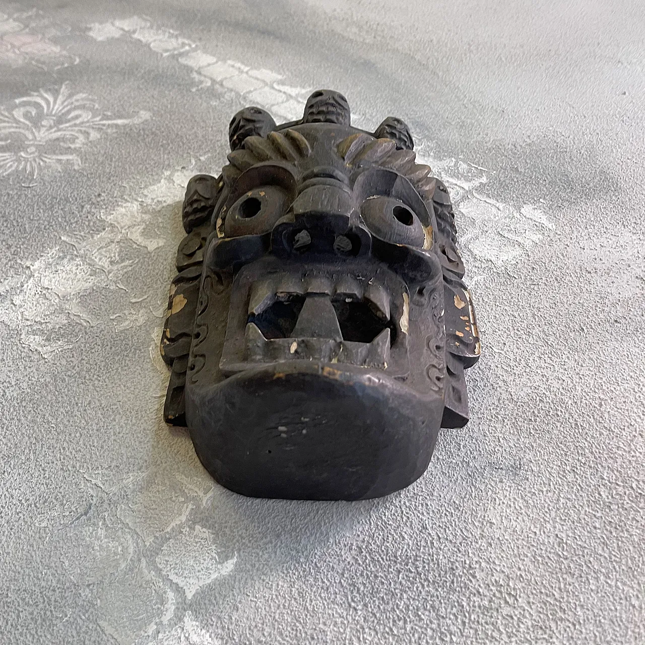 Tibetan mask, Mahakala, hand-carved deity, early 20th century 5