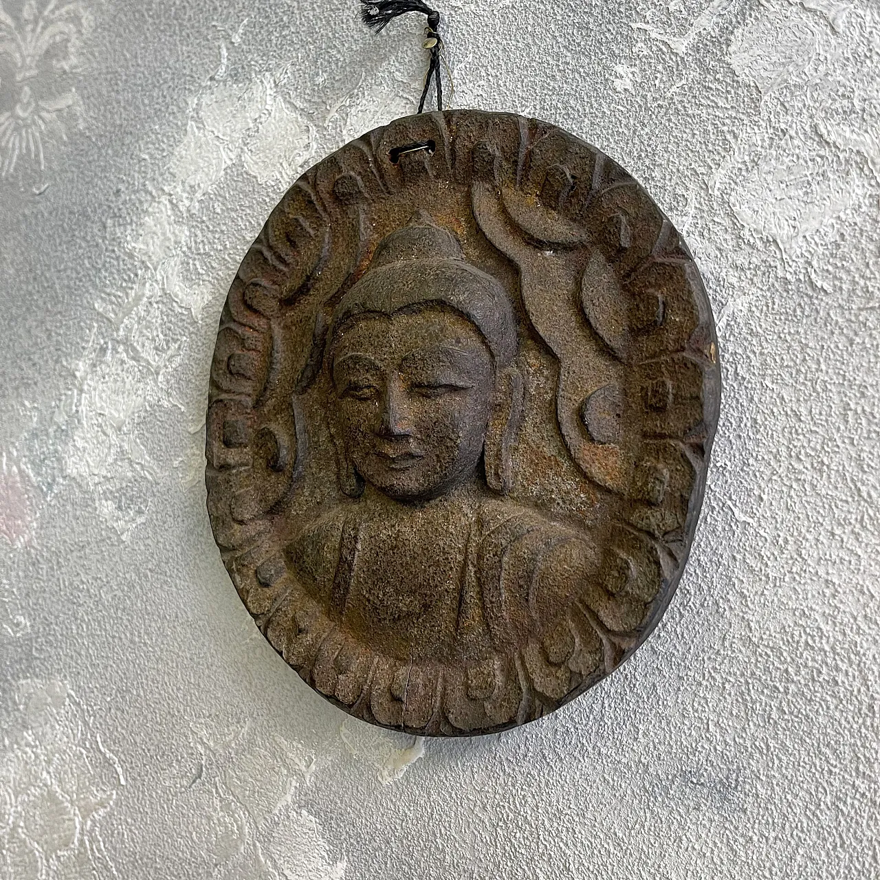 Buddha, carved wooden wall amulet, 20th century 3
