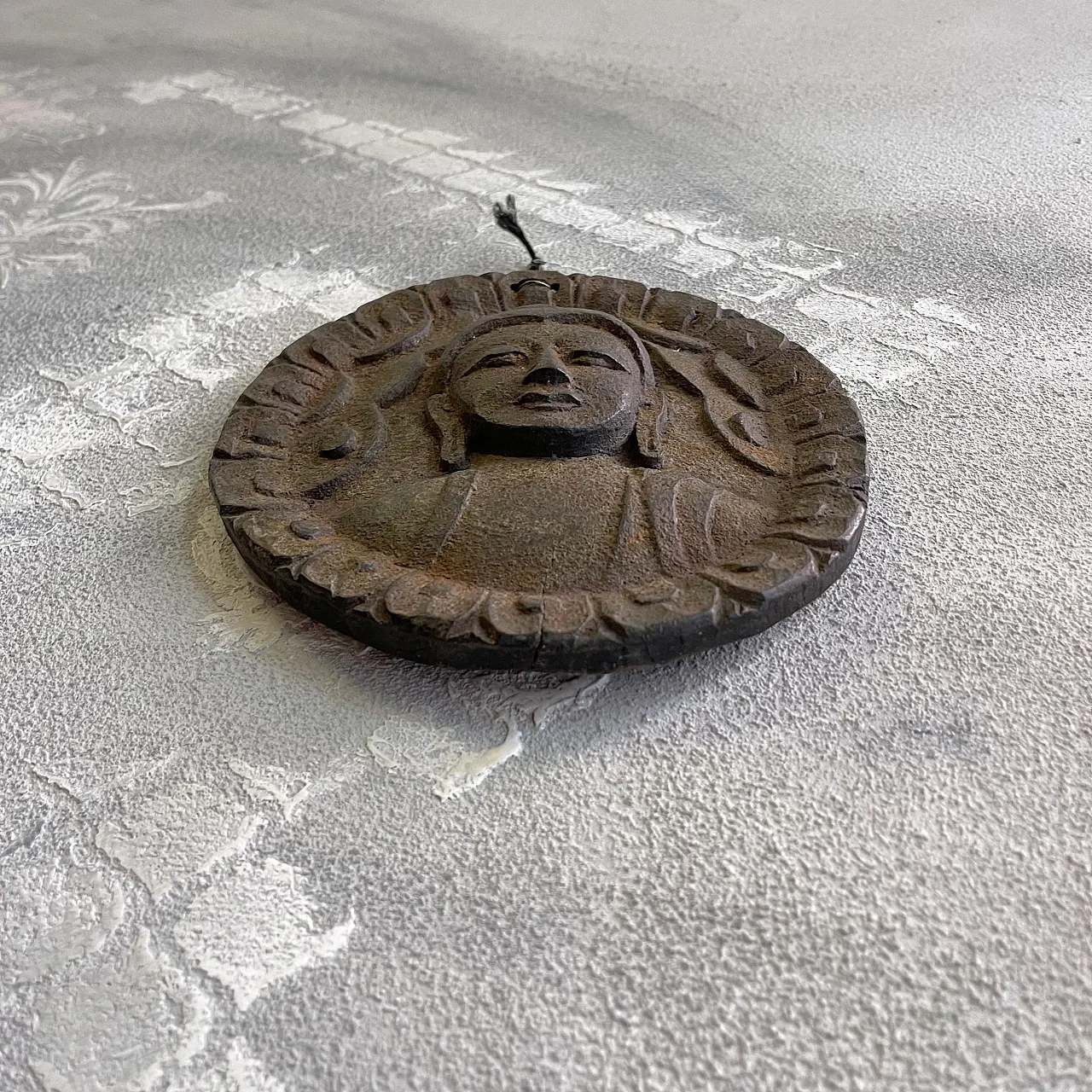 Buddha, carved wooden wall amulet, 20th century 4