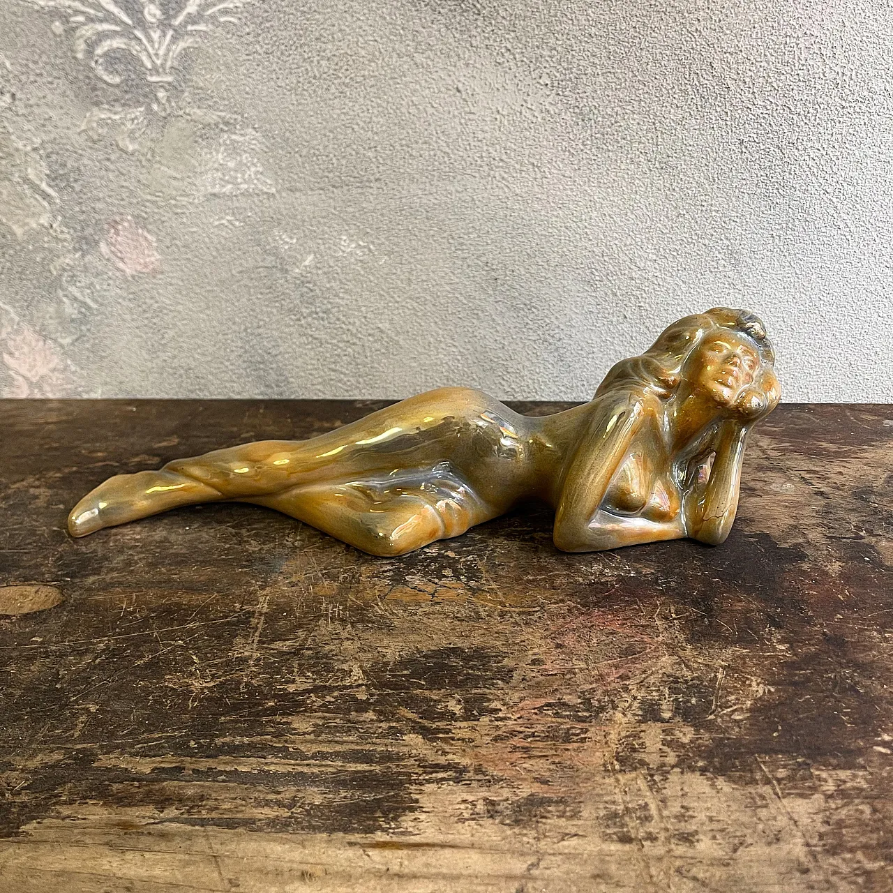 Nudo femminile in ceramica smaltata, anni '30 1