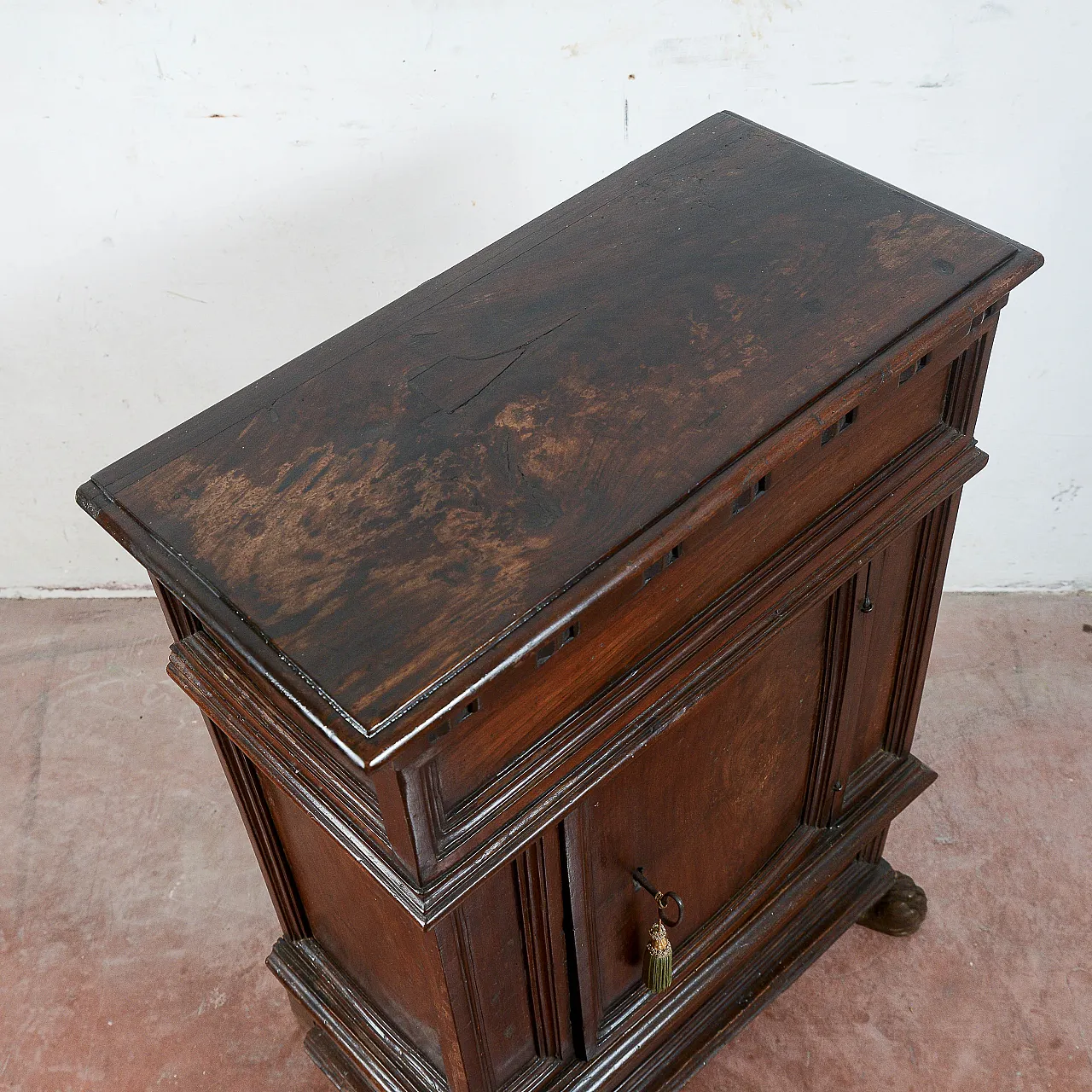 Wooden bedside table, late 19th century 3