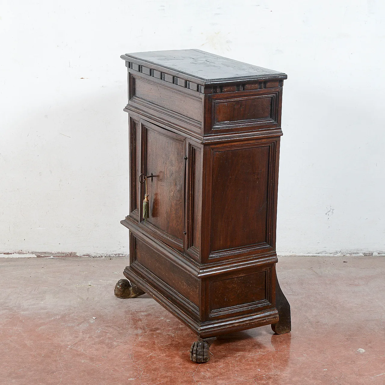 Wooden bedside table, late 19th century 4