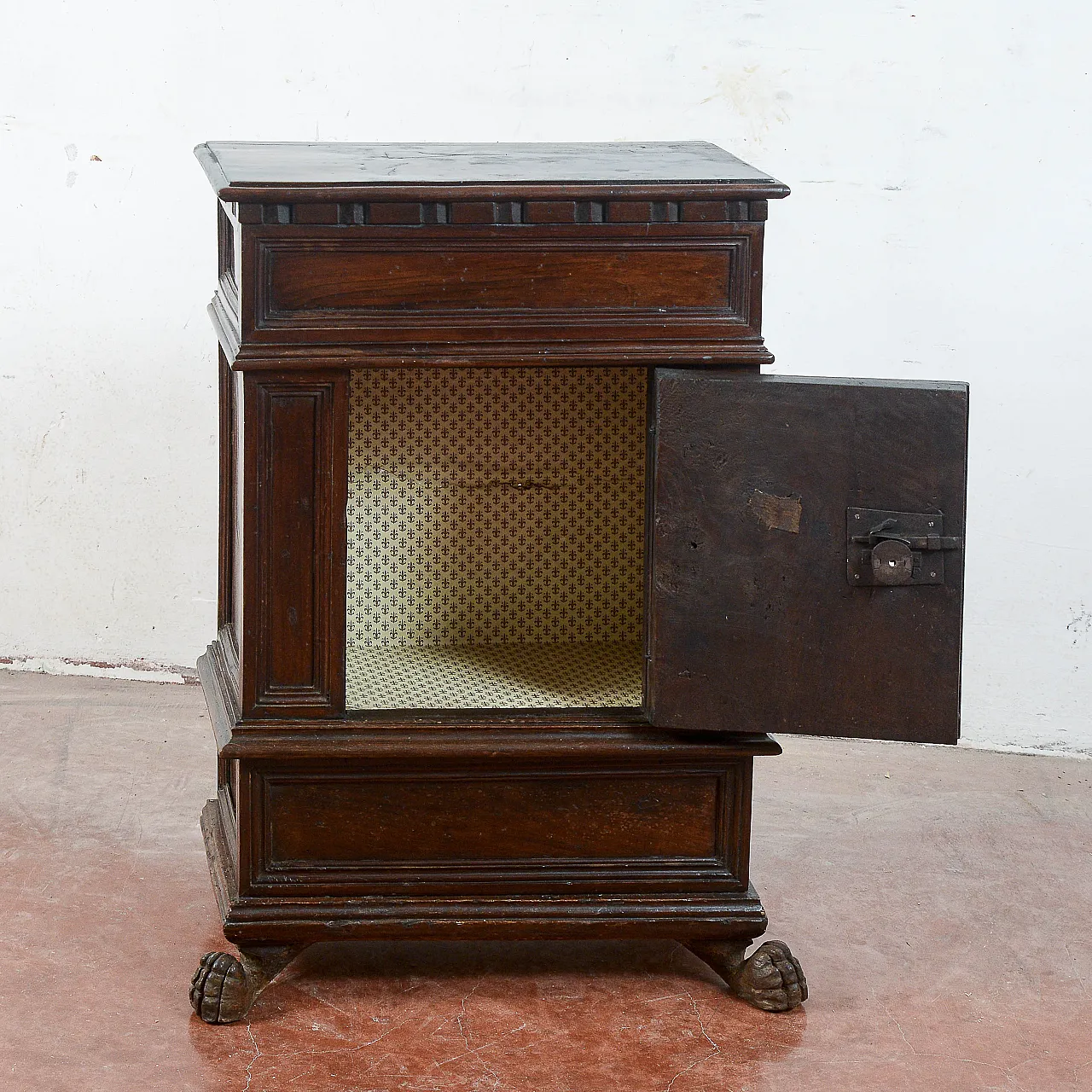 Wooden bedside table, late 19th century 7